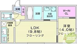 ワールドパレス札幌中央 1LDKの間取図画像