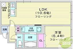 グランメール・システム 1LDKの間取図画像