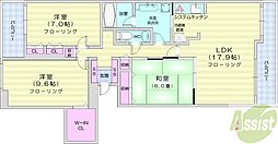 アパタワーズ札幌大通公園 3LDKの間取図画像