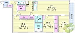 アルファスクエア南郷丘公園 3LDKの間取図画像