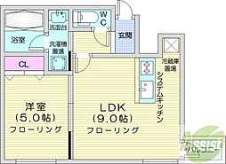 リュクス円山公園大通西22 1LDKの間取図画像