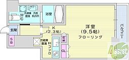 パシフィックタワー札幌 1Kの間取図画像