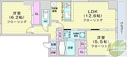 フェバリットラセスト 2LDKの間取図画像
