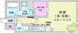 カレラ豊平2nd 1Kの間取図画像