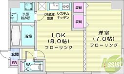 パレスオズ 1LDKの間取図画像