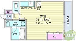 ノースAXIA ワンルームの間取図画像