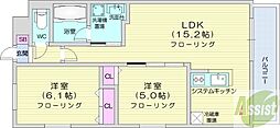 ブランシャールALAIN北24条 2LDKの間取図画像