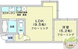 メゾンドールK 1LDKの間取図画像