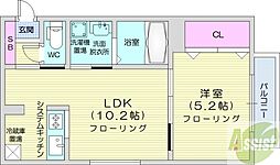 ライラック壱番館 1LDKの間取図画像