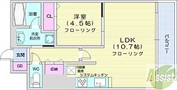 JPnoie円山表参道 1LDKの間取図画像
