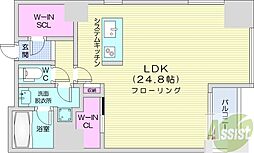 プライムメゾン大通公園 ワンルームの間取図画像