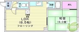 コーポ柴 1LDKの間取図画像