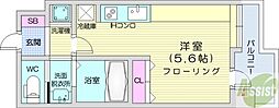 アヴィータ410 1Kの間取図画像