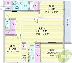 ZABO HILLS TOYOHIRA EAST・WEST 3LDKの間取図画像
