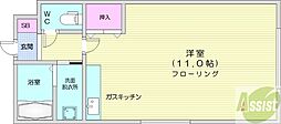 サンクレスト円山 ワンルームの間取図画像