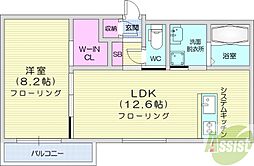 ファインレジデンス南4条イースト 1LDKの間取図画像