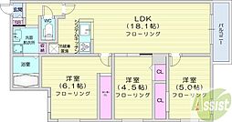 ZABO HILLS MISONO 3LDKの間取図画像