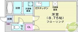 ノースイレブン ワンルームの間取図画像