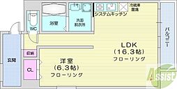 コルメナ元町コルメナビル 1LDKの間取図画像