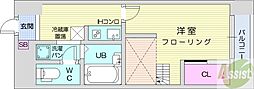 D'sVARIE札幌レジデンス 1Kの間取図画像