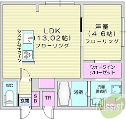 恵昌マンション 1LDKの間取図画像