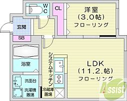 GRANDONESAPPORO 1LDKの間取図画像