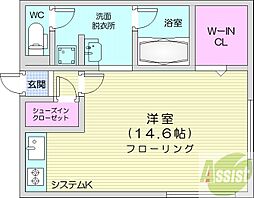 Finest08 ワンルームの間取図画像