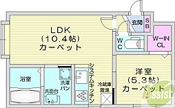 グランメールFPC北17条 1LDKの間取図画像