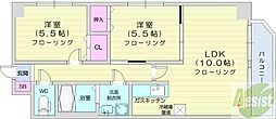 コスモ本町A棟 2LDKの間取図画像