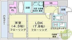 スペチアーレ大通 1DKの間取図画像