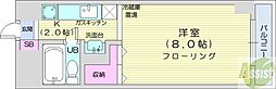 ラ・メール円山公園 1Kの間取図画像