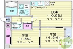 アメニティ美香保 2LDKの間取図画像