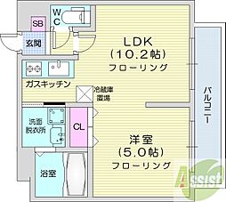 MYプラザ円山公園 1LDKの間取図画像