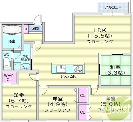タウンハウス山鼻_間取り_0