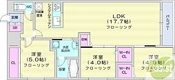 アルファスクエア円山北2条 3LDKの間取図画像