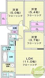 フラット61 3LDKの間取図画像