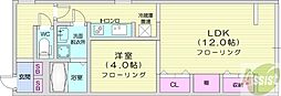 ブラスハート麻生 1LDKの間取図画像