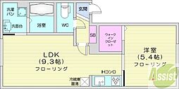 ドリームN27 1LDKの間取図画像
