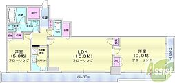 知事公館前タワーレジデンス 2LDKの間取図画像