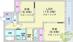 グラン札幌 2LDKの間取図画像