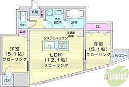 partire創成イースト 2LDKの間取図画像