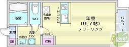 カルフール大通東 1Kの間取図画像