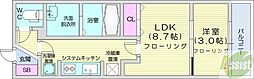 W33 1LDKの間取図画像