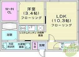 JUNO 1LDKの間取図画像