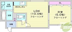 チェスターN23 1LDKの間取図画像