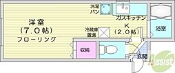 JPコート元町西 1Kの間取図画像