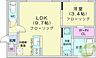 間取り：1LDK、エアコン、都市ガス、システムキッチン