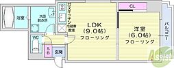 エレガンス円山 1LDKの間取図画像