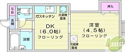 藤井ビル北10条 1DKの間取図画像