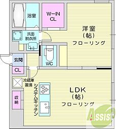 札幌市中央区北八条西20丁目マンション 1LDKの間取図画像